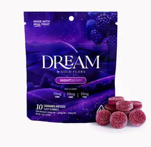 1:1:1 CBN: CBD: THC Dream Nightberry Sleep Gummies - Gold Flora