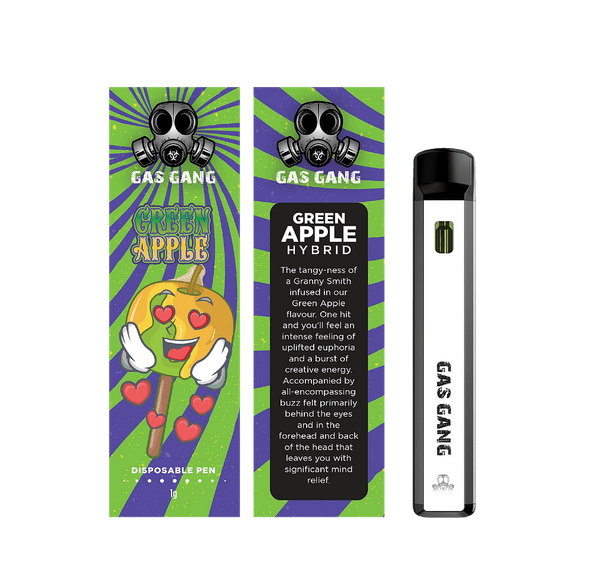 1G Gas Gang disposable vape pen - Green Apple