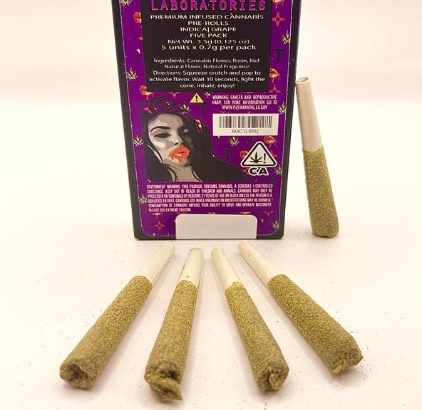 PRE-ORDER ONLY 3.5g Grape (Indica) 5-Pack Rosin Infused Prerolls - Taste