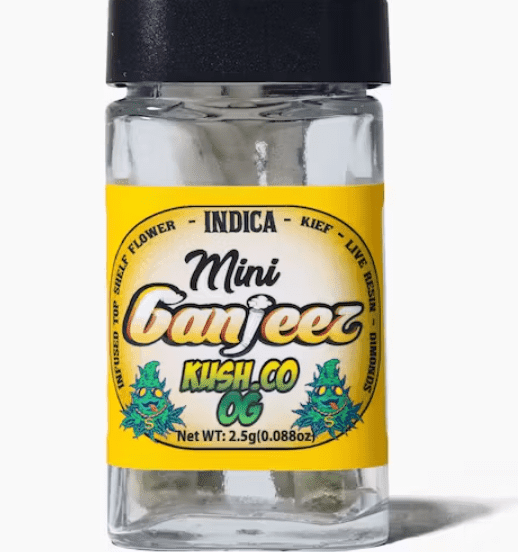 D. Mini Ganjeez 5pk x .5g Triple Infused Pre Rolls - Banana (H)
