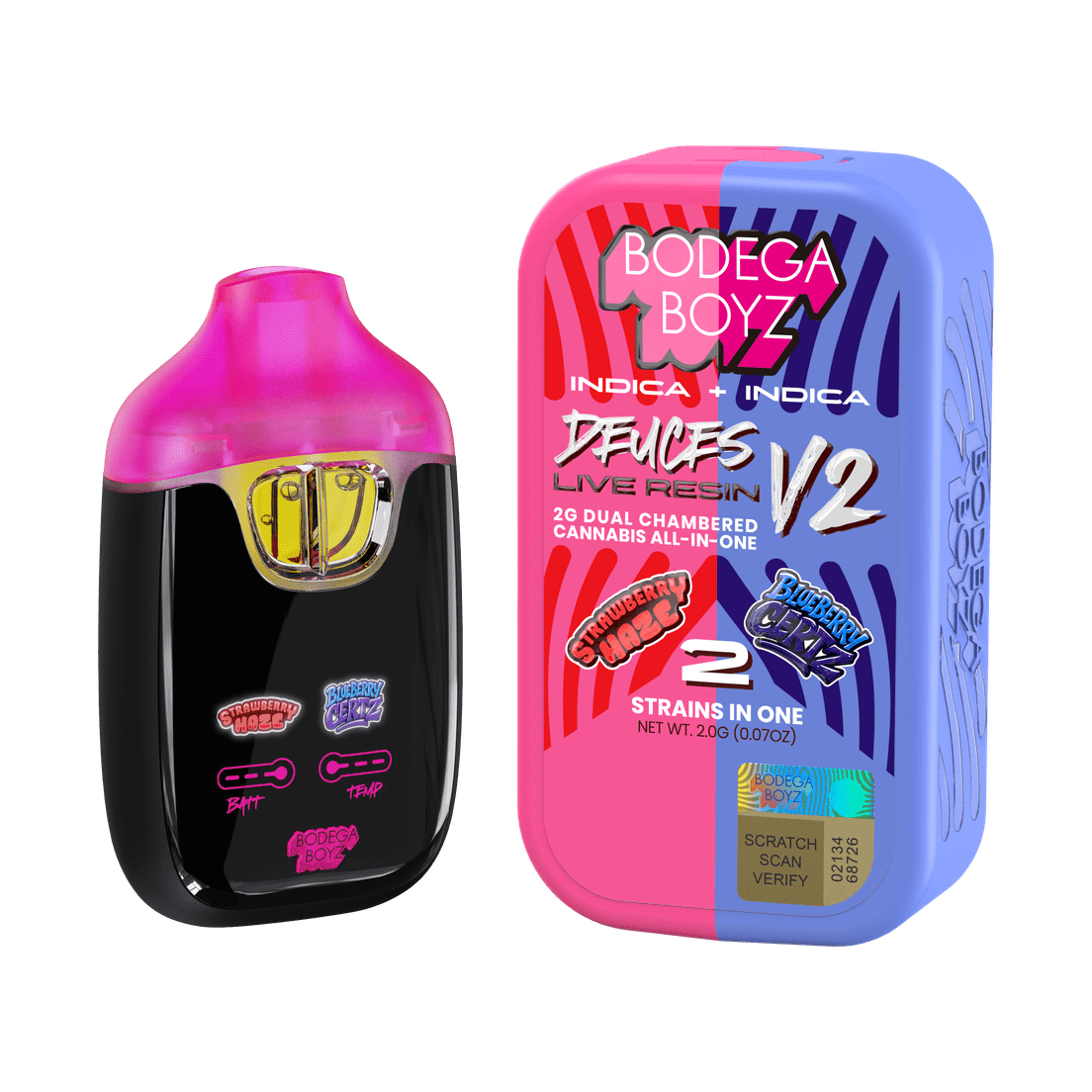 Bodega Boyz - Dueces V2 - STRAWBERRY HAZE & BLUEBERRY CERTZ - 2g at Get  Bak'd Edmond | Sweede