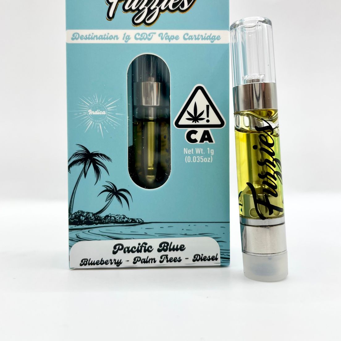 1g Pacific Blue (Indica) Cartridge - Destination Fuzzies