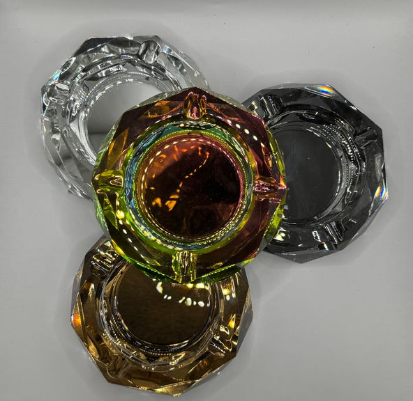 AFG - Glass Ashtray - Fujima Crystal - Assorted Colors - 4"
