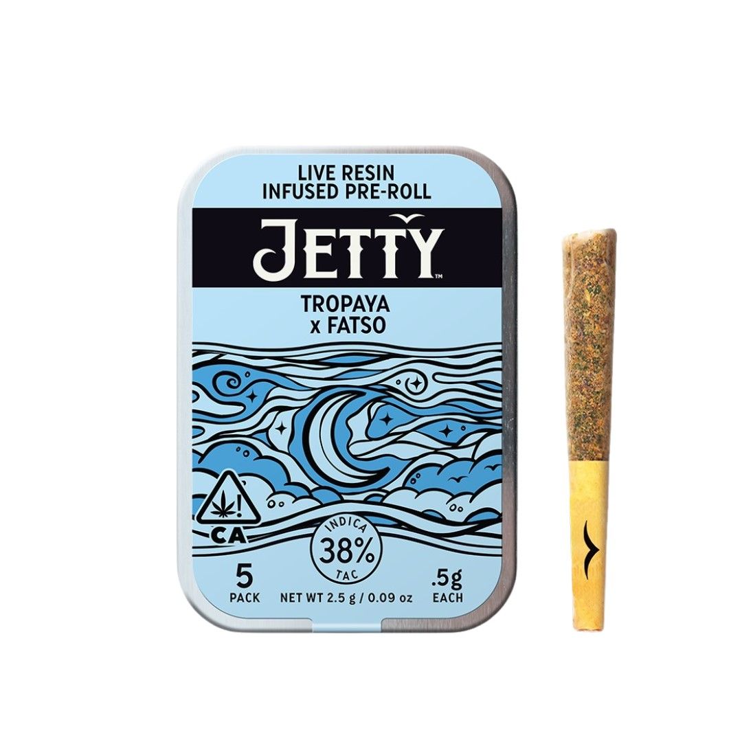 Jetty Live Resin Infused Pre-roll 5pk Tropaya x Fatso 2.5g