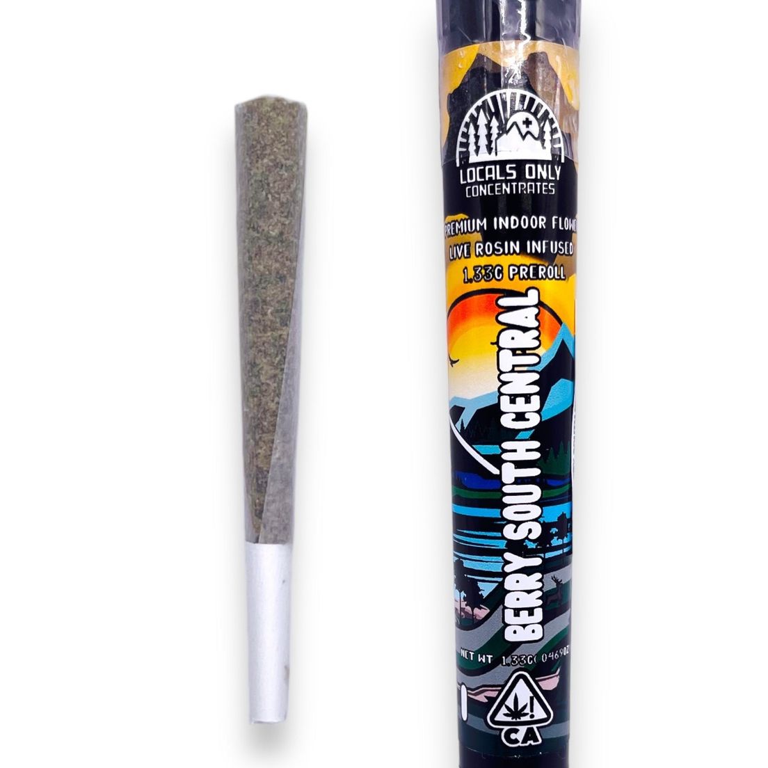 D. Locals Only 1.3g Live Rosin Infused Pre Roll - Papaya Haze (S)