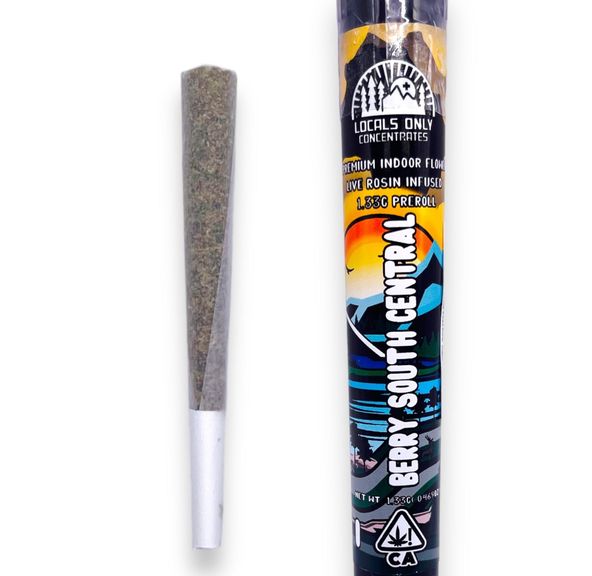 D. Locals Only 1.3g Live Rosin Infused Pre Roll - Papaya Haze (S)