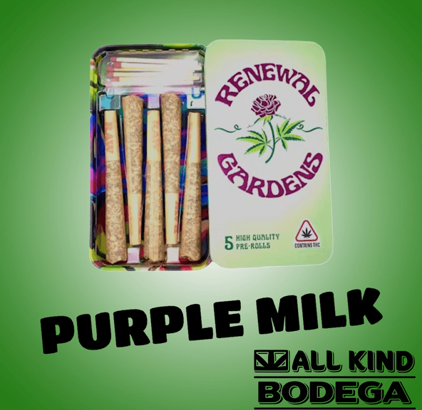 Purple Milk .5g preroll 5 pack (2.5g total) (@RenewalGardens)