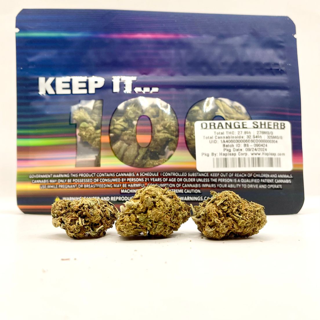 PRE-ORDER ONLY 1/8 Orange Sherb (27.80%/Hybrid) - Keep it 100