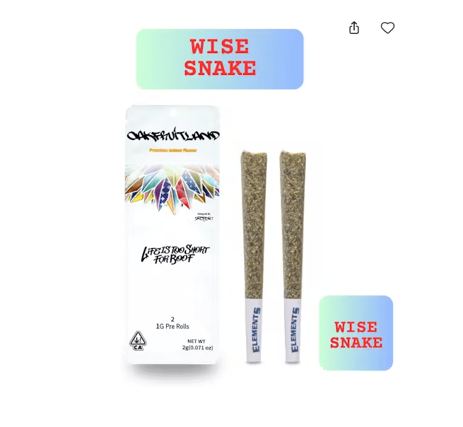 Oakfruitland - Wise Snake Dual Pack Preroll 2g