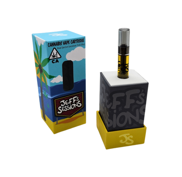 Jeff's Sessions | Vape Cart | 1g | Distillate | Platinum Blueberry Kush
