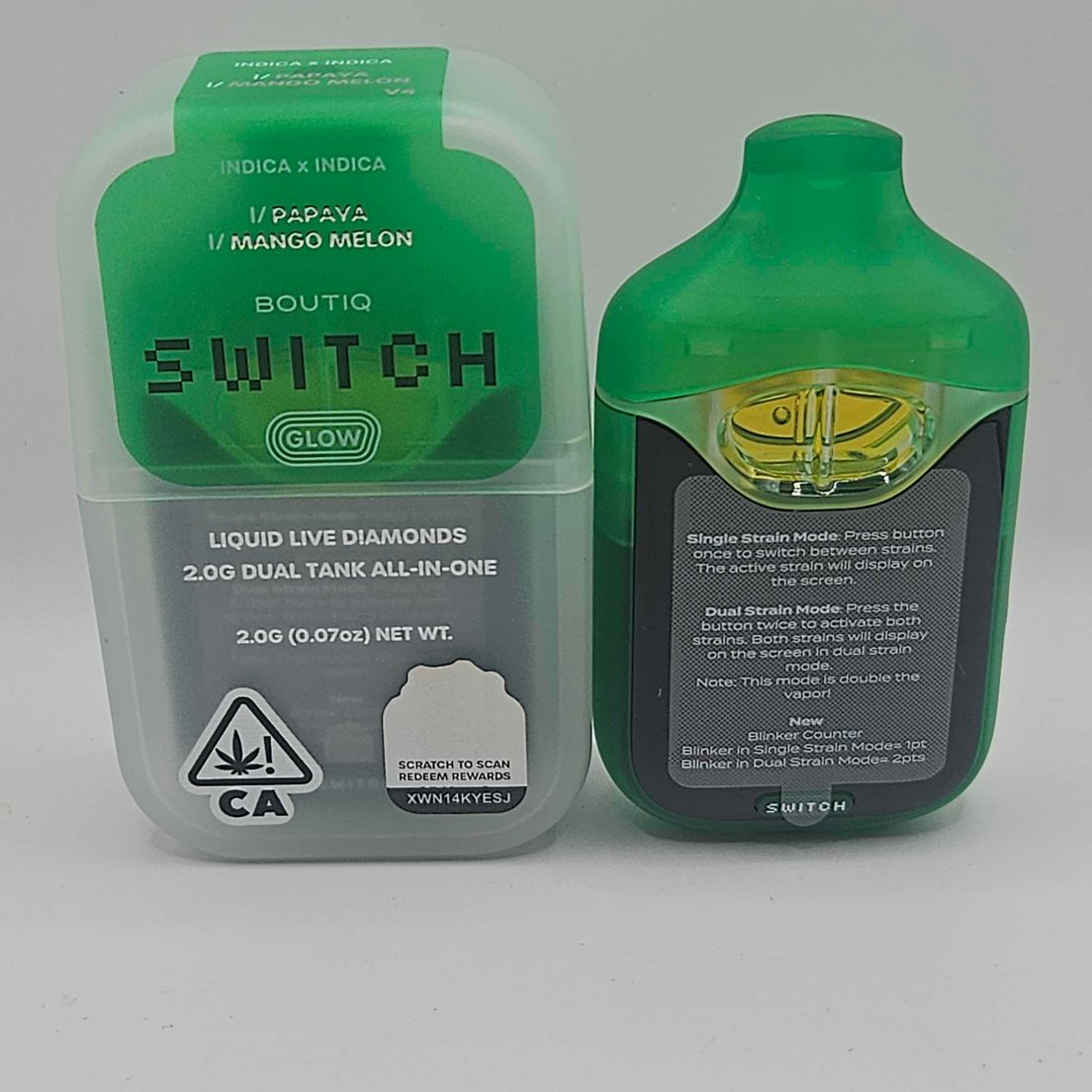 Boutiq Switch / Glow - Disposable - Papaya x Mango Melon - 2G at Goodies