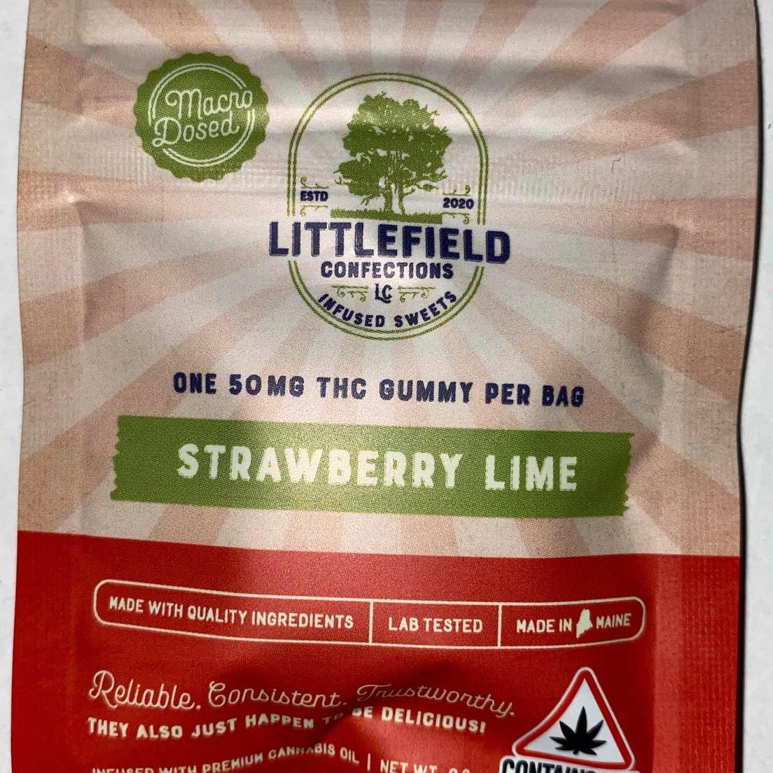 50mg Strawberry Lime Single Gummy | Littlefield Confections
