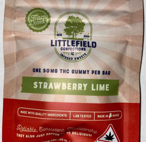50mg Strawberry Lime Single Gummy | Littlefield Confections