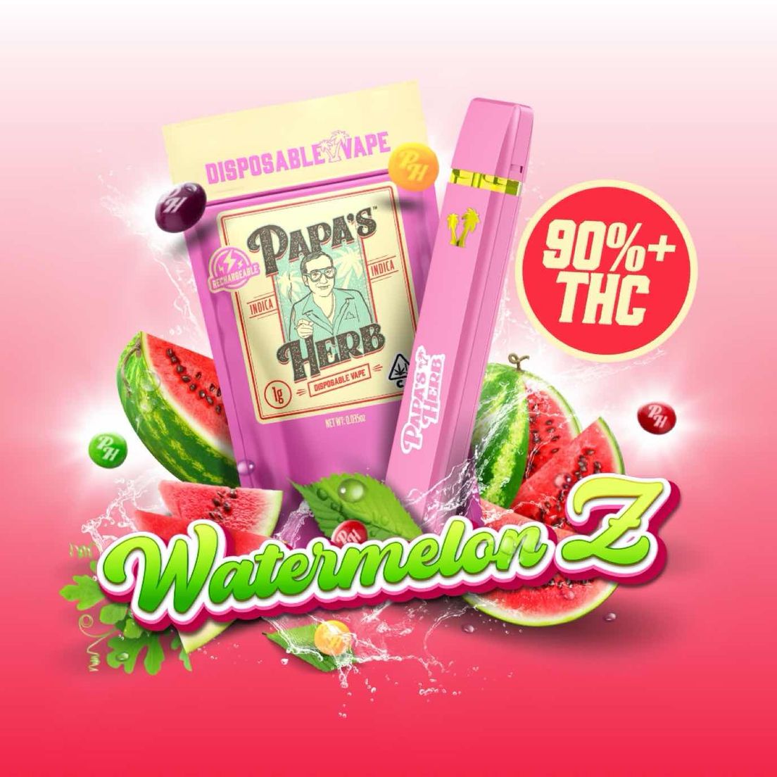 Papa's Herb - 1g Watermelon Z Disposable Vape Cartridge 1g