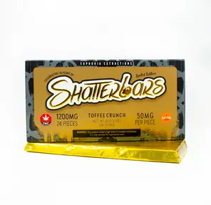 1200mg Sativa Toffee Crunch Shatter Bar by Euphoria Extractions GOLDEN TICKET INSIDE