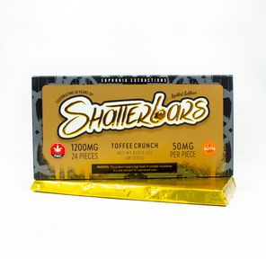 1200mg Sativa Toffee Crunch Shatter Bar by Euphoria Extractions GOLDEN TICKET INSIDE