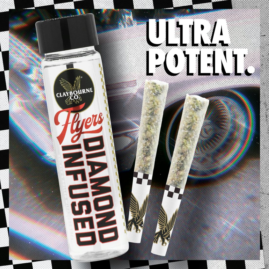 Claybourne Co. - Diamond Infused Flyers - (x2) .5g Infused Prerolls - 1g - Strawberry C.R.E.A.M.