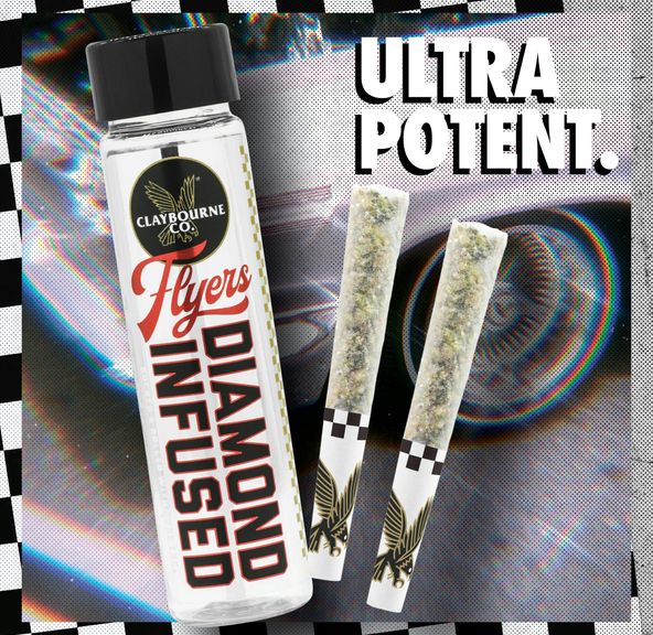 Claybourne Co. - Diamond Infused Flyers - (x2) .5g Infused Prerolls - 1g - Strawberry C.R.E.A.M.