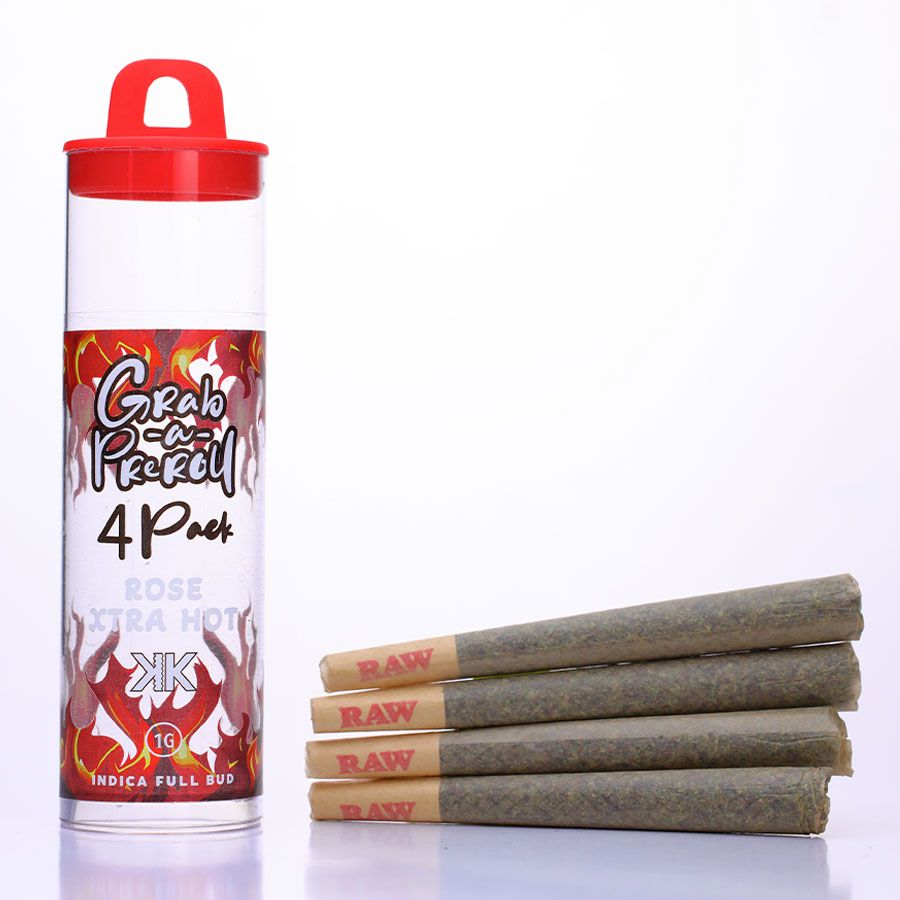 1G X 4 Rose Xtra Hot Grabba Pre Roll 4 Pack by Kushkraft