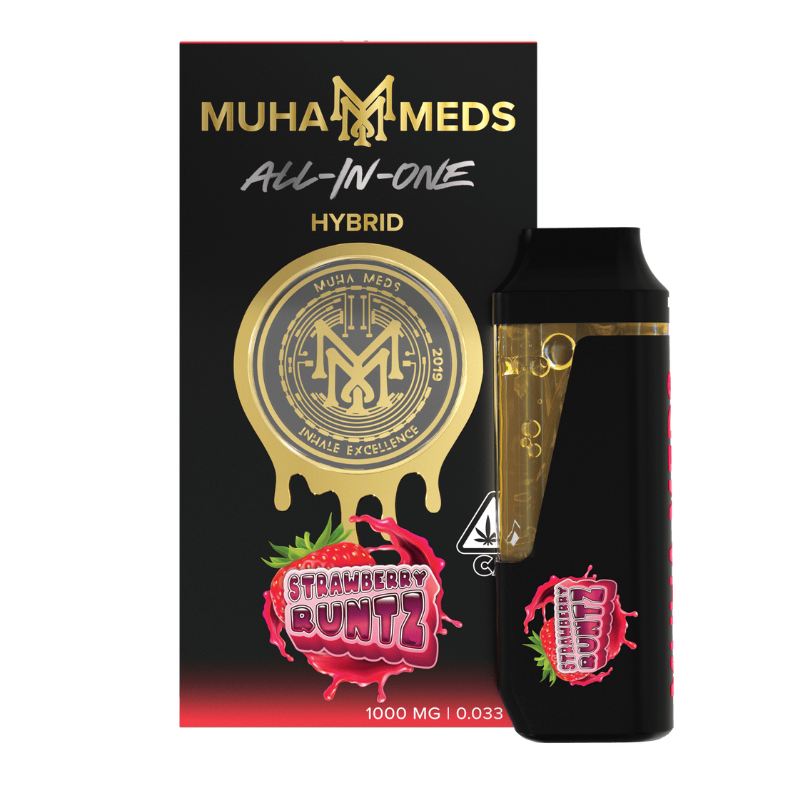 Muha | AIO Vape | 1g | Distillate | Strawberry Runtz