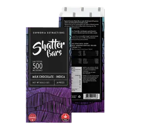 Euphoria Extract Shatter Bar Milk Chocolate Indica 500mg