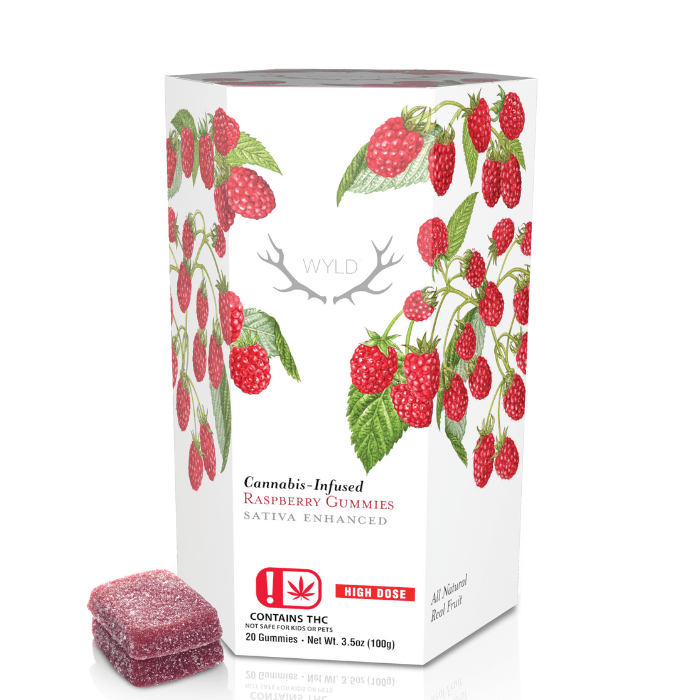 WYLD RASPBERRY GUMMIES 1000MG