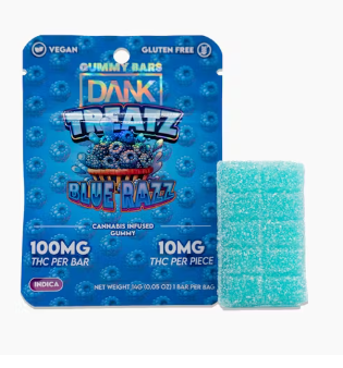 DANK TREATZ BLUE RAZZ 1 INFUSED GUMMY 100MG INDICA 14G
