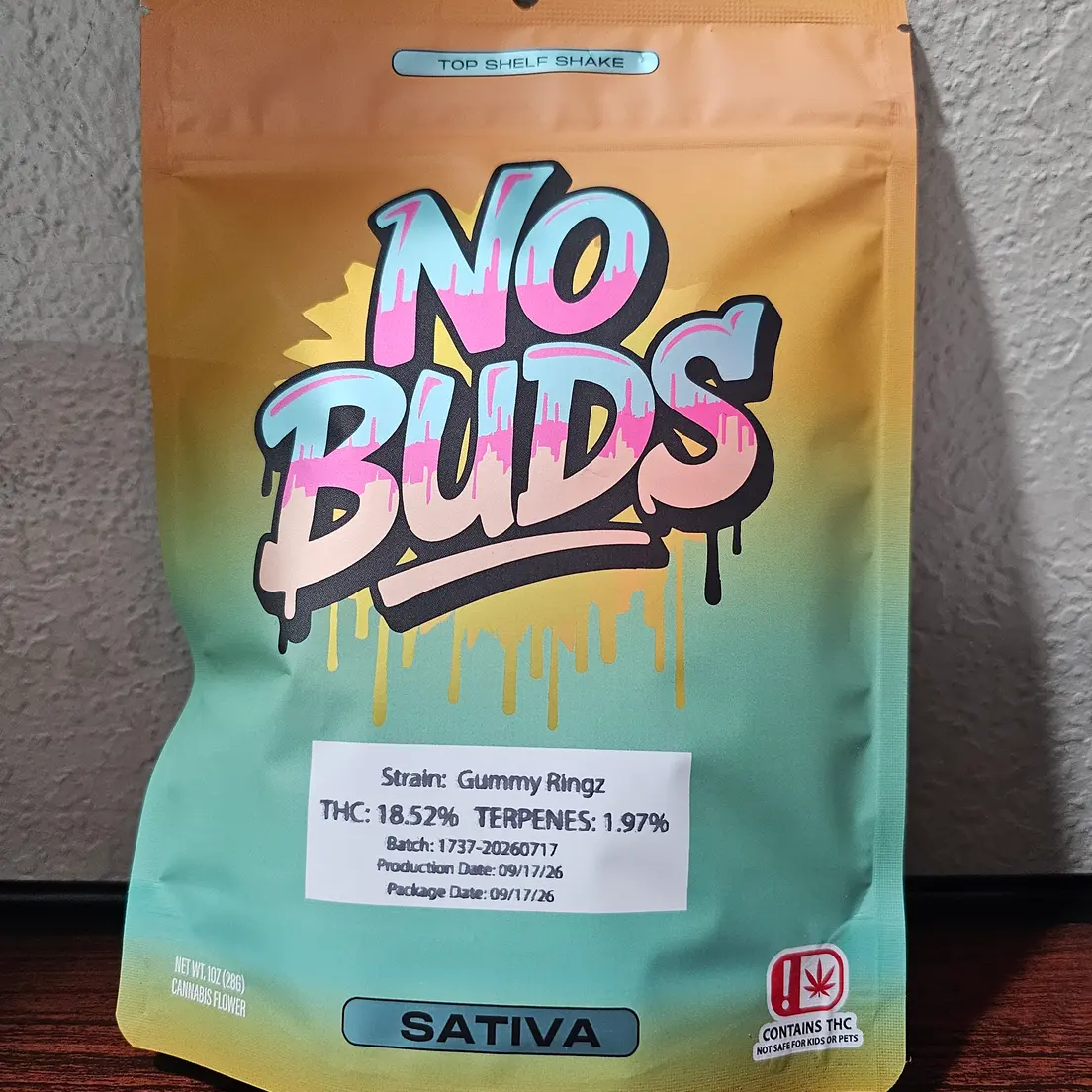 NO BUDZ GUMMY RINGZ SHAKE 28G