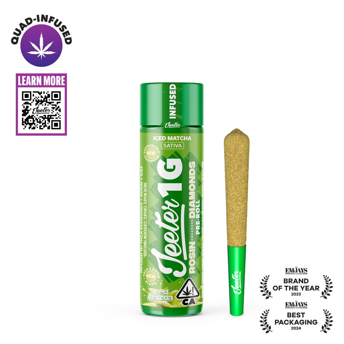 Jeeter | Quad Infused | Preroll | 1g | Iced Matcha