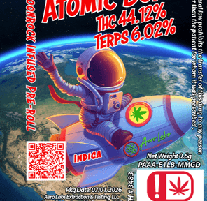 COZMIC CONE ATOMIC BOMB C02 MOONROCK INFUSED PRE-ROLL .6G