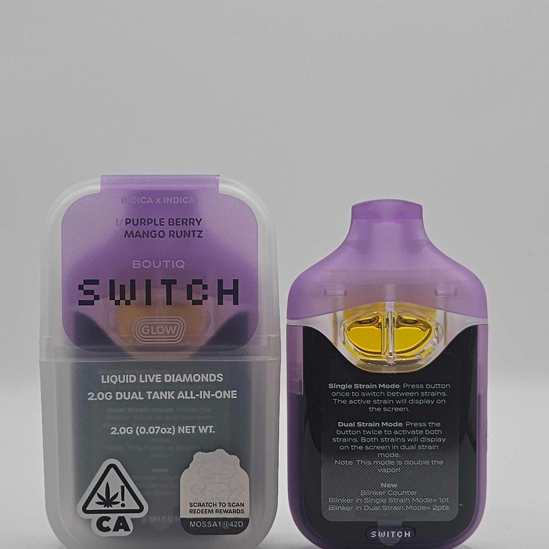 Boutiq Switch / Glow - Disposable - Purple Berry x Mango Runtz - 2G