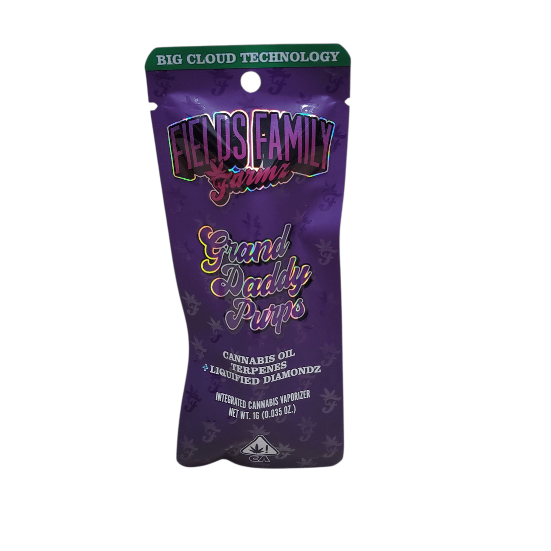 Fields Family Farmz - Grand Daddy Purps Liquid Diamondz - All In One 1 G Vape
