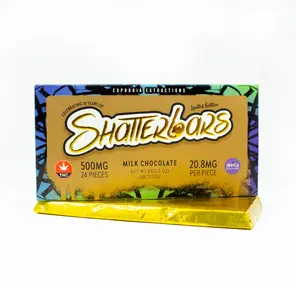 500mg Indica Milk Chocolate Shatter Bar by Euphoria Extractions GOLDEN TICKET INSIDE