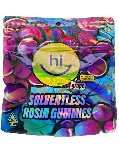 Hi Cannabis Grape Solventless Rosin Gummies 100mg