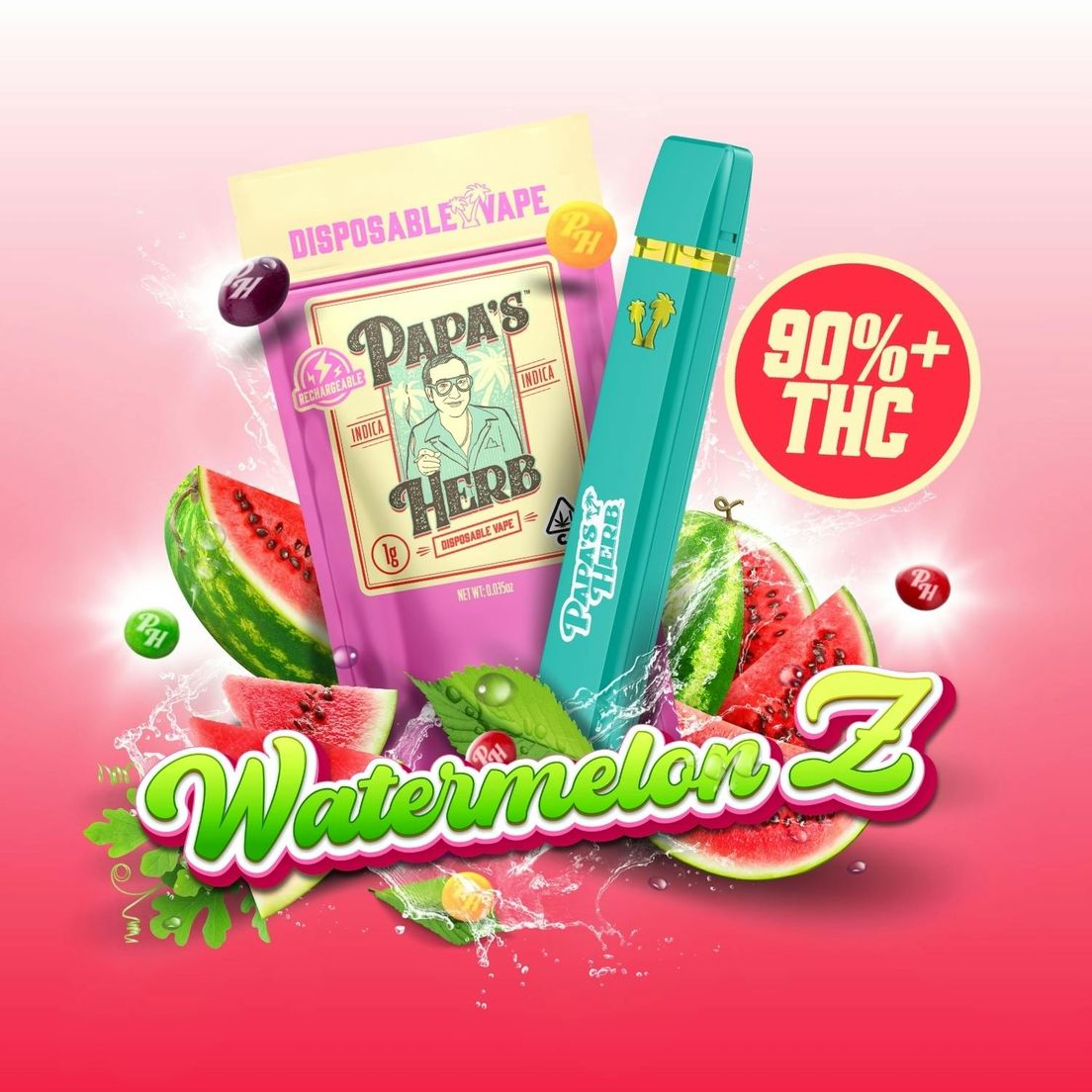 Papas Herb - Disposable Vape Cart - 1g - Watermelon Z