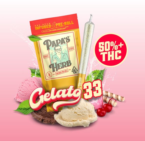 1g Gelato 33 INFUSED Pre Roll - PAPAS HERB