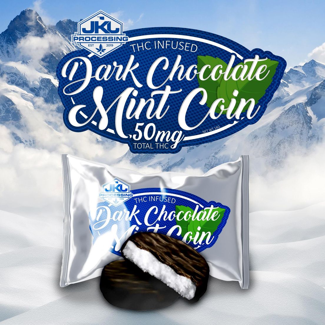 JKJ Dark Chocolate Mint Coin 50mg