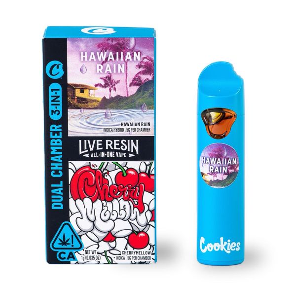 Cookies- Hawaiian Rain & Cherry Mellow Live Resin Dual Chamber 3 In 1 AIO 1g (H)