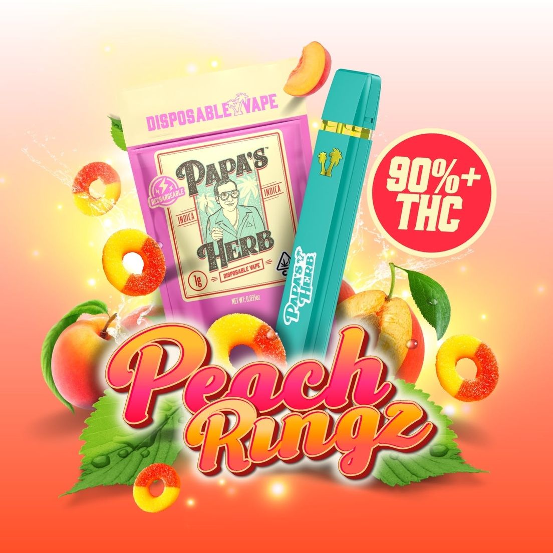 Papa's Herb - 1g Disposable (Peach Ringz)