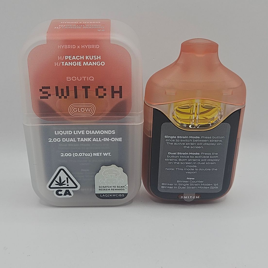 Boutiq Switch / Glow - Disposable - Peach Kush x Tangie Mango - 2G