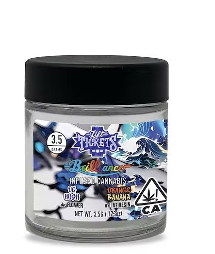 Lift Tickets - Brilliance - OG Kush x Orange Banana (41% Indica Hybrid) - 3.5g Infused Flower