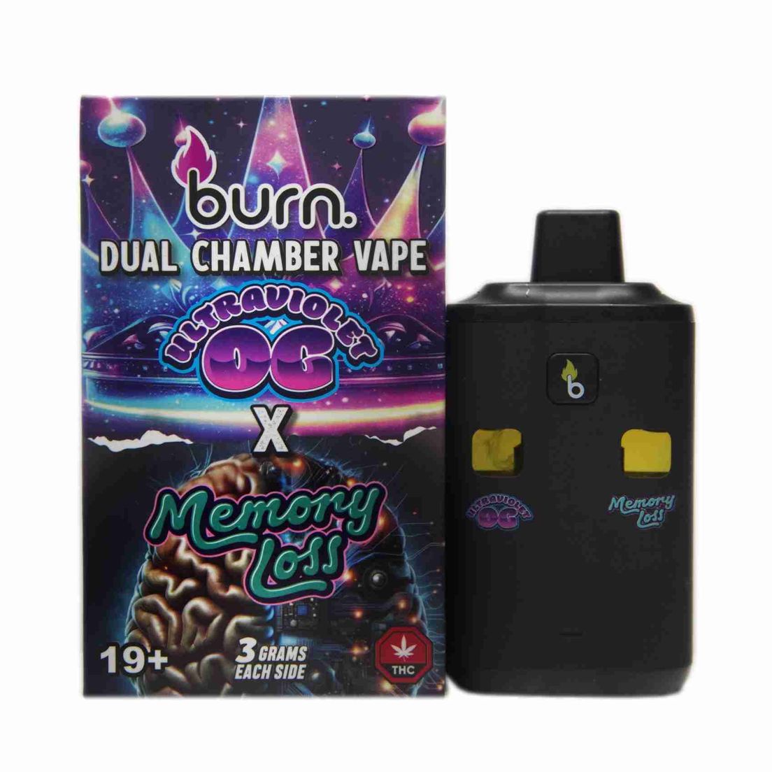 6 Gram Dual Chamber Burn Disposable – Ultra Violet OG + Memory Loss (3+3 Gram)