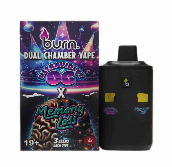 6 Gram Dual Chamber Burn Disposable – Ultra Violet OG + Memory Loss (3+3 Gram)