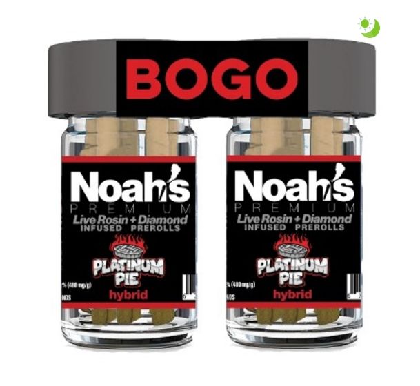 Noah's Premium - Platinum Pie BOGO 5pk Diamond Live Rosin Prerolls 5g