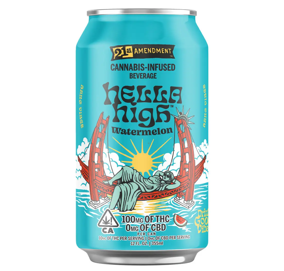 21st Amendment - Watermelon Hella High Beverage - 100mg