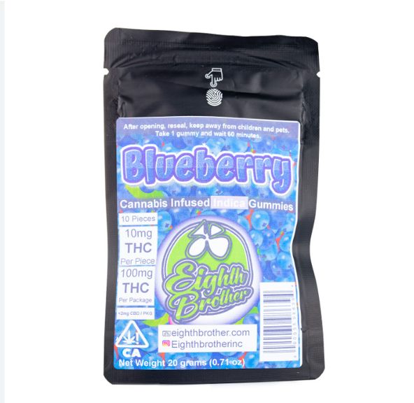 Blueberry Gummies by Eighth Brothers Indica 10pc - 100mg Kiosk