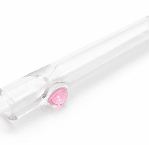 Clear w/ Pink Accent Glass Chillum I Hand-Blown Glass I Grounded Gardens I 1 ct