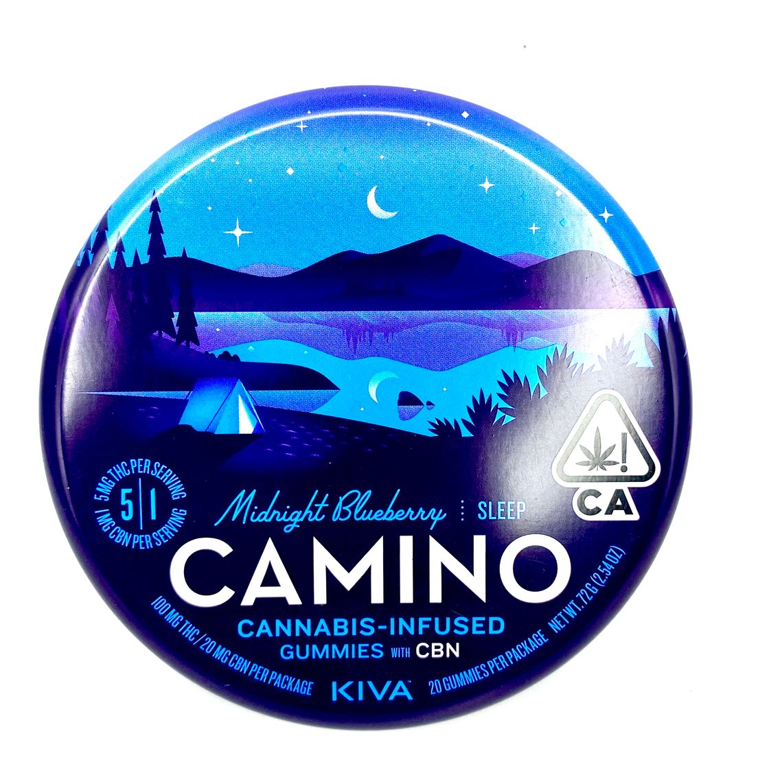 Camino Gummies - Midnight Blueberry - 5:1 THC/CBN - 100mg/20mg