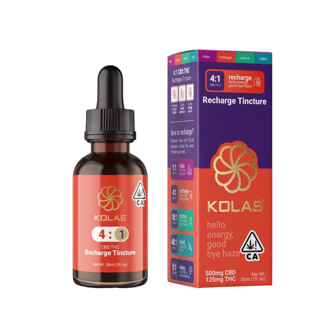 Kolas Tincture Recharge 4:1 500mg CBD / 125mg THC 30ml