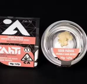 AHTI HASH- 1G LIVE ROSIN SOUR PAPAYA 90U - 149U